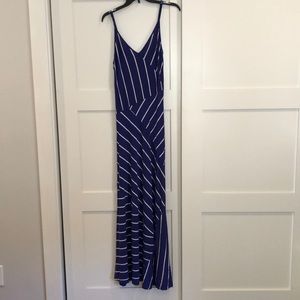 Blue striped maxi dress